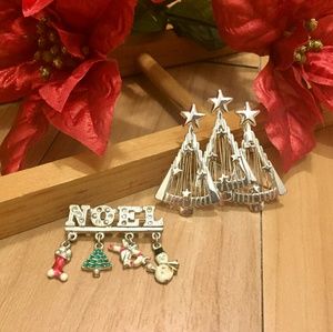 ⛄ Silver Holiday Christmas Brooches ❄